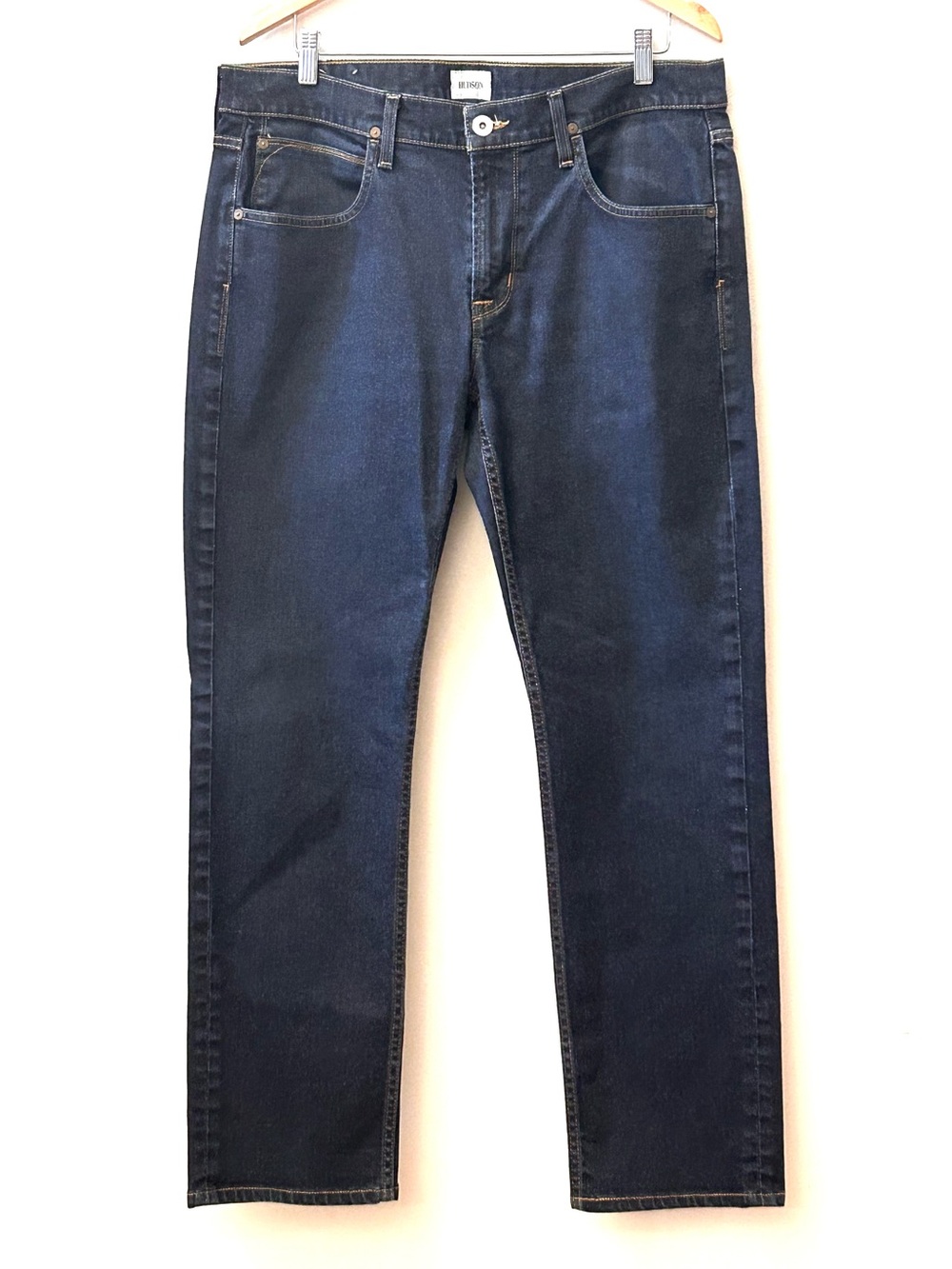 Hudson Byron 5 Pocket Straight Blue Denim ANNX Jeans Zip Fly Cotton Men's 36x31